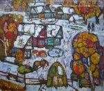 Осенний снегопад - 2008г., 100*110, холст, масло